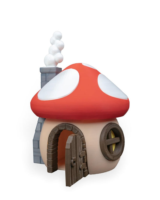 Fungi Cottage Fairy House – Whimsical Mushroom Décor for Garden or Shelf – Decorative Miniature – 3D Printed in Canada