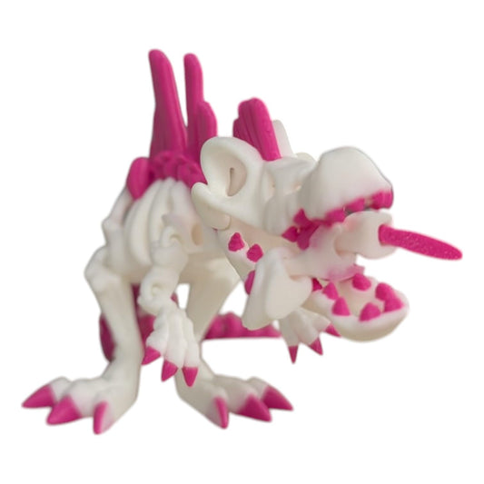 Skeleton Spinosaurus – Articulating Dinosaur Figurine – Prehistoric Collectible – 3D Printed in Canada (Celestial Orchid)