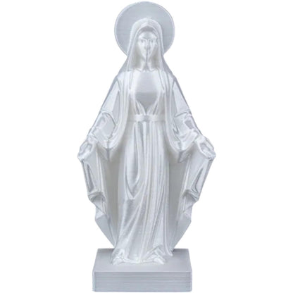Holy Mary Statue – Minimalist Geometric Virgin Mary Sculpture with Halo for Altar, Prayer Corner or Gift Décor – 3D Printed in Canada
