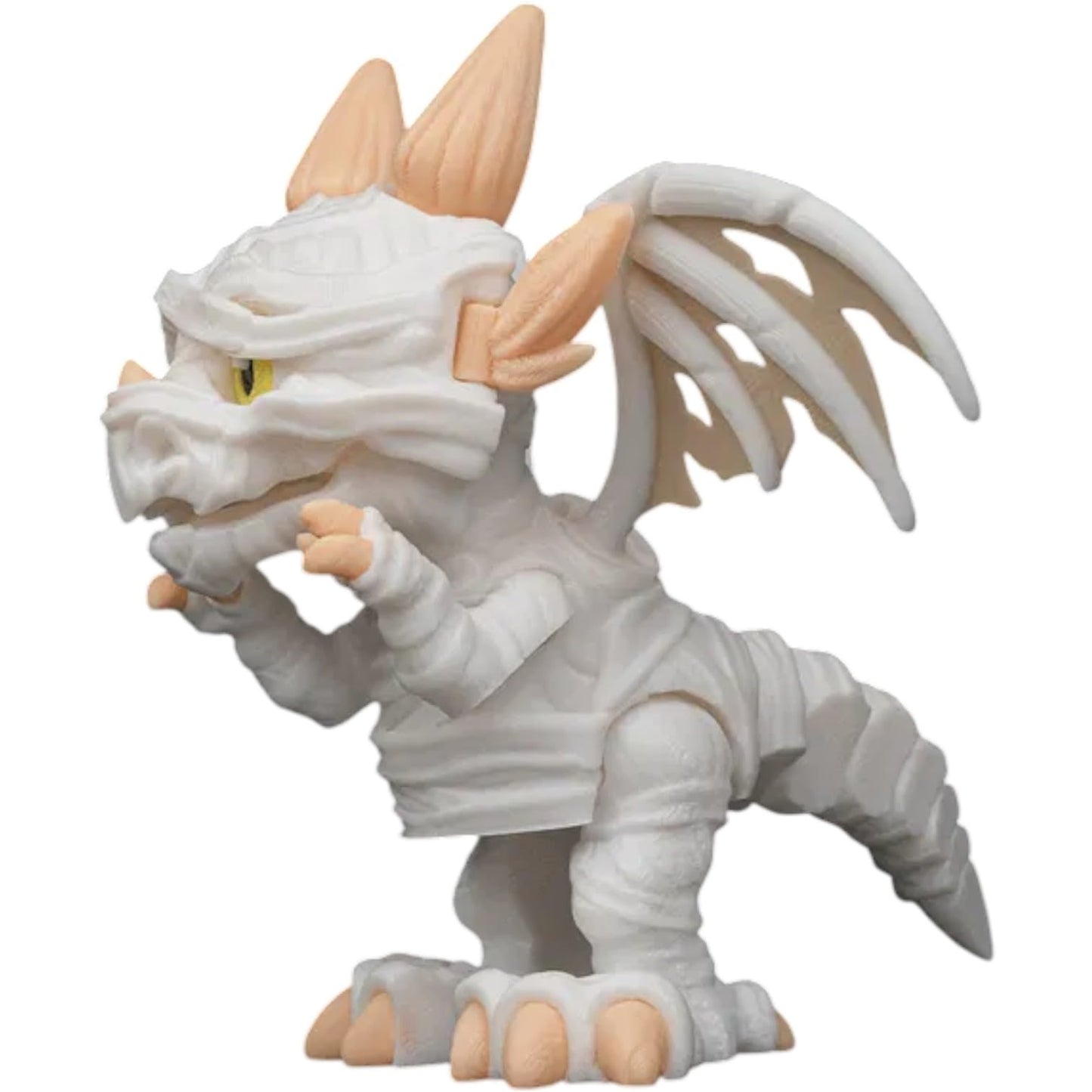 Dracoween Collection: The Wrapped – Mummy Dragon Figurine with Pyramid Tomb Base, Creepy Cute Gothic Halloween Desk & Shelf Collectible, Fantasy Statue for Spooky Decor Displays – 3D Printed in Canada