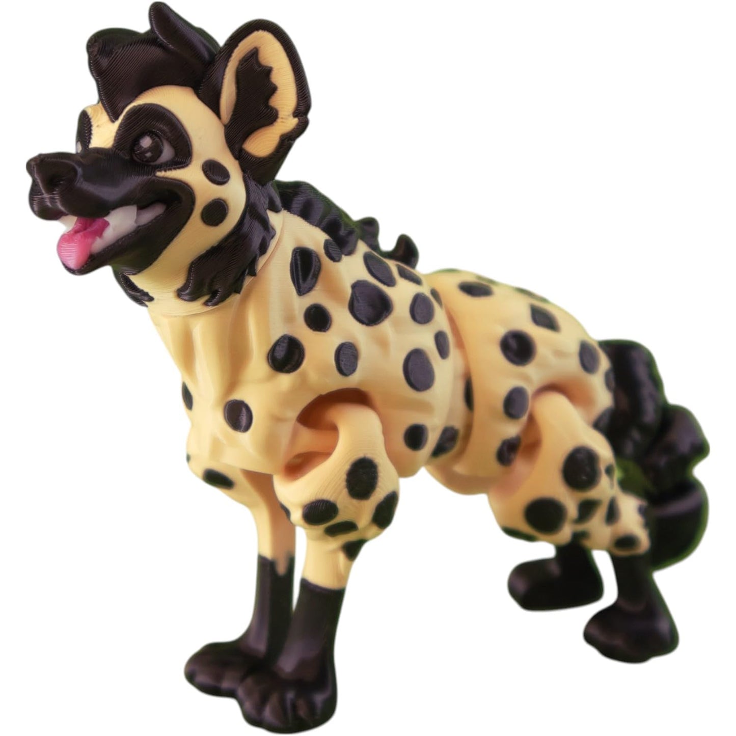 Articulated Hyena Figurine – Posable Animal Fidget Collectible for Teens & Adults – Spotted Safari Creature Display Figure for Desk or Shelf – 3D Printed in Canada