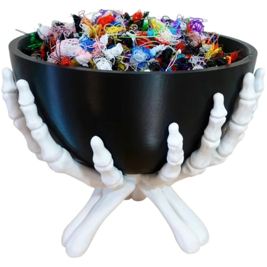 Skeleton Hands Bowl Stand – Gothic Halloween Display Holder for Candy, Decor, or Trinkets – Removable Bowl – 3D Printed in Canada