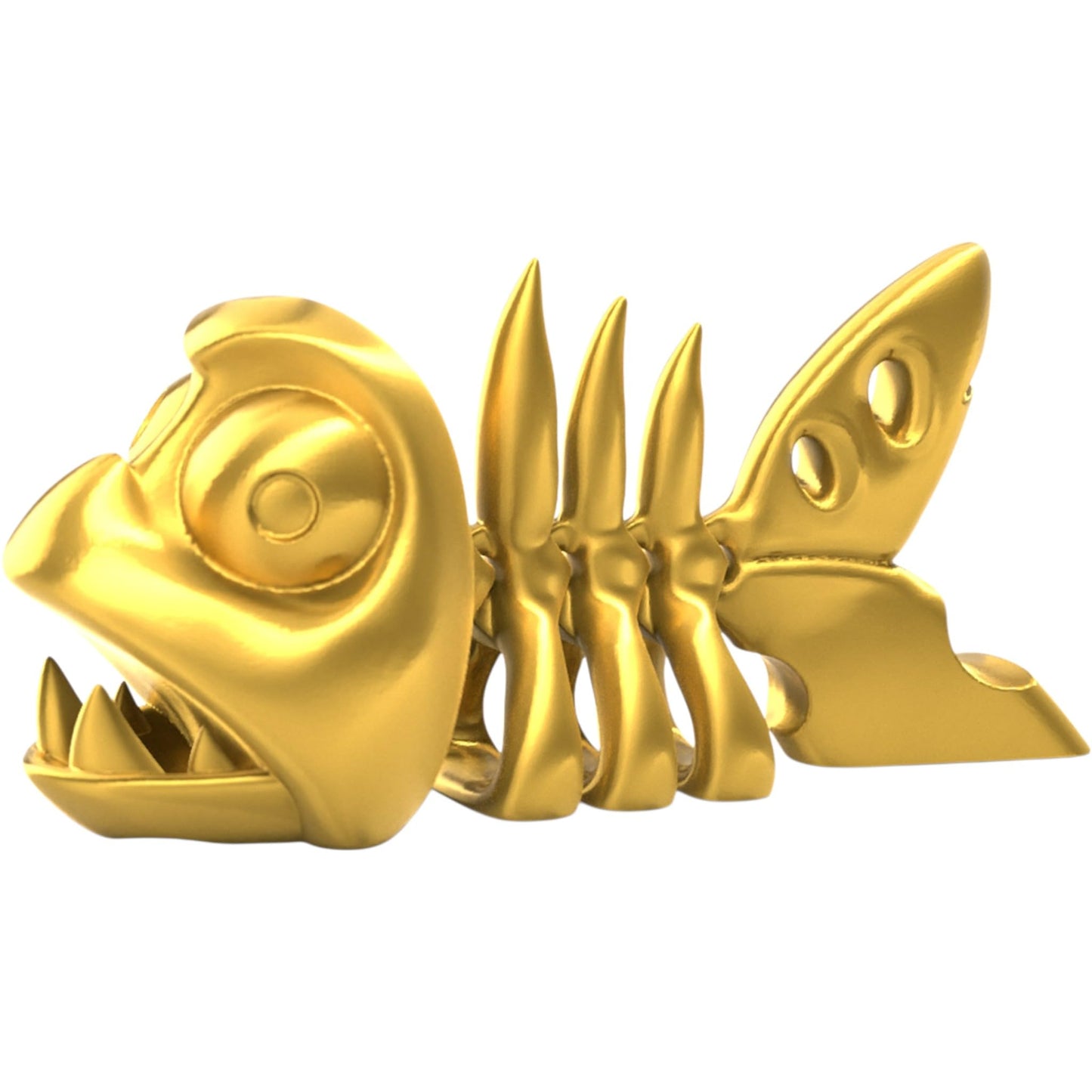 Articulated Fishbone Skeleton Fidget – Desk Toy & Collectible Figurine for Display, Stress Relief & DIY Painting – 3D Printed in Canada