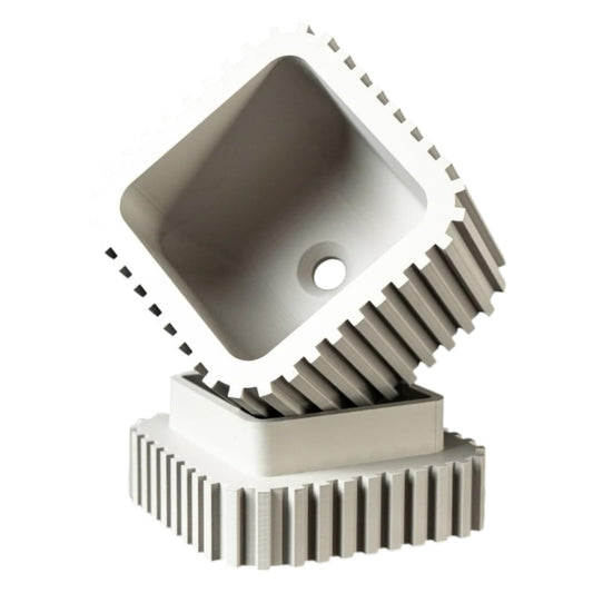 Modern Striped Planter Pot – Vertical Ribbed Design for Indoor Plants, Succulents & Contemporary Home Decor – 3D Printed in Canada