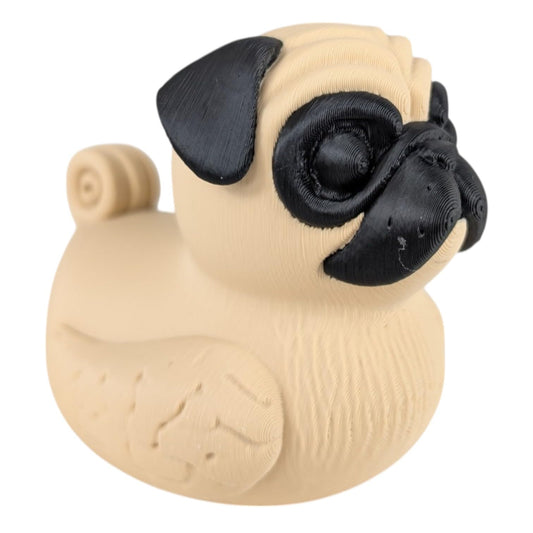 Pug Duck Figurine for Car Dashboard - Collectible Ducking Gift for Jeep & Vehicle Owners - Hide & Seek Cruise Duck - Unique Rubber Duck Alternative - Funny Dog Duck Décor - 3D Printed in Canada