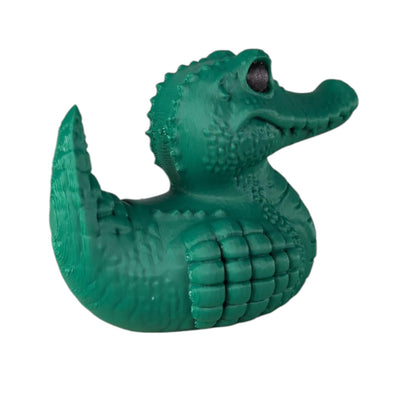 Crocodile Duck Figurine - Funny Rubber Ducky Alternative for Car Dashboard, Ducky Gifts for Ducking, Alligator Collectible Duck Toy, Hide and Seek Cruise Ducks for Jeep Lovers – 3D Printed in Canada