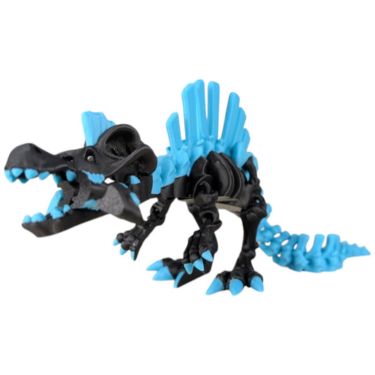 Skeleton Spinosaurus – Articulating Dinosaur Figurine – Prehistoric Collectible – 3D Printed in Canada (Abyssal Glacier)
