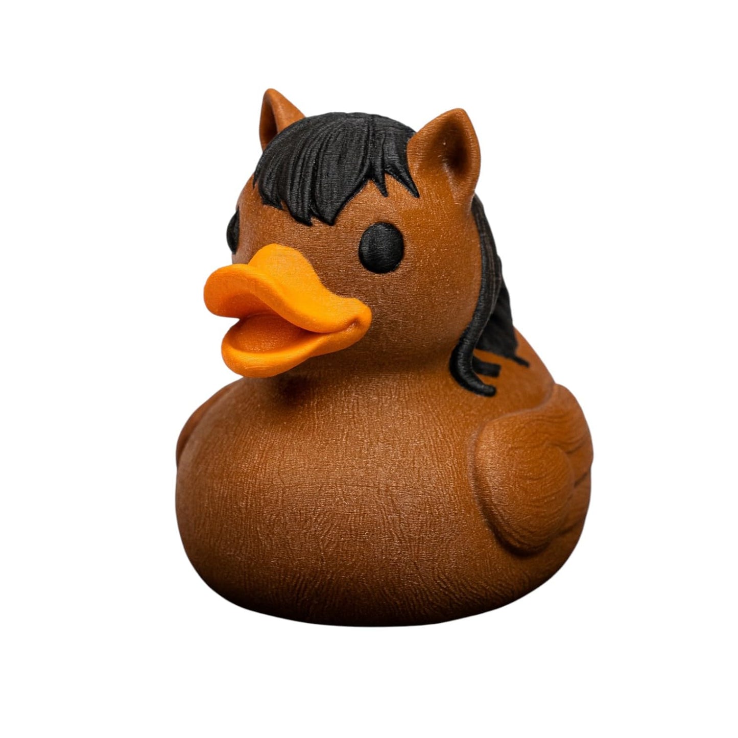 Horse Duck Figurine – Funny Rubber Duck Crossover with Mane – Farm Animal Hybrid Collectible for Teens & Adults – 3D Printed in Canada