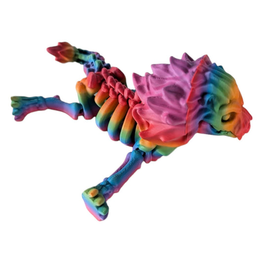 Skeleton Lion Figurine – Articulated Desk Fidget – Prehistoric Collectible & Stress Relief – 3D Printed in Canada