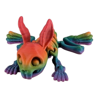 Skeleton Bunny Figurine – Articulated Gothic Rabbit Desk Fidget – Creepy Collectible & Stress Relief – 3D Printed in Canada