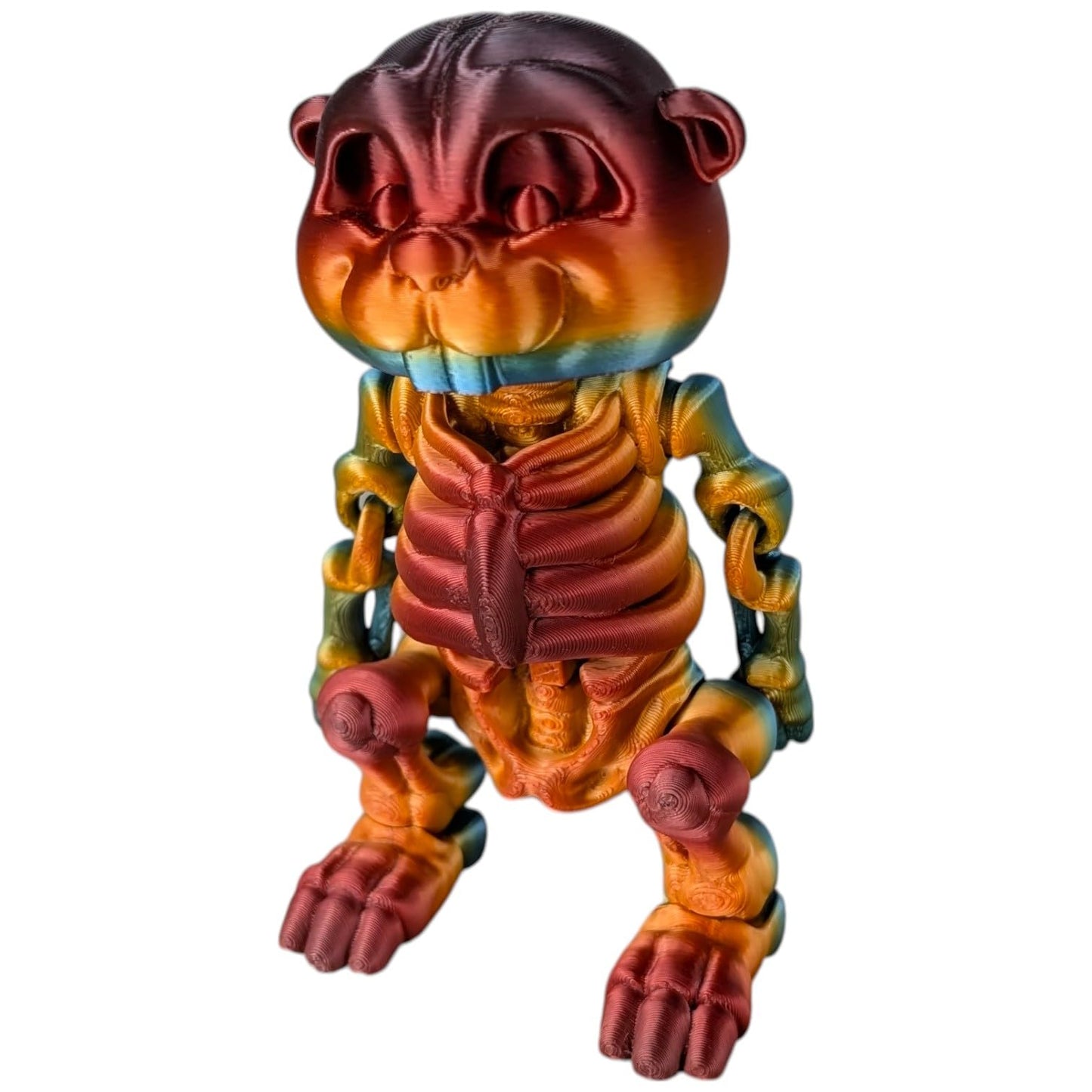 Skeleton Beaver Figurine – Articulated Animal Skeleton Desk Toy for Teens & Adults – Creepy Cute Canadian Collectible – 3D Printed in Canada