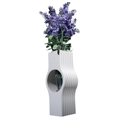 Nallo Vase – Modern Sculptural Flower Holder with Curved Hollow Centerpiece for Home, Office or Shelf Decor – 3D Printed in Canada