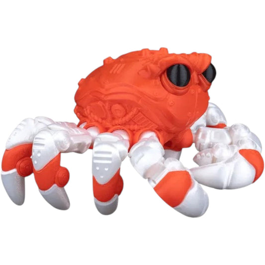 CR-48 “ReefDefender” Mech Crab Fidget Figurine – Articulated Collectible with Movable Legs & Claws – Desk Toy for Teens & Adults – 3D Printed in Canada