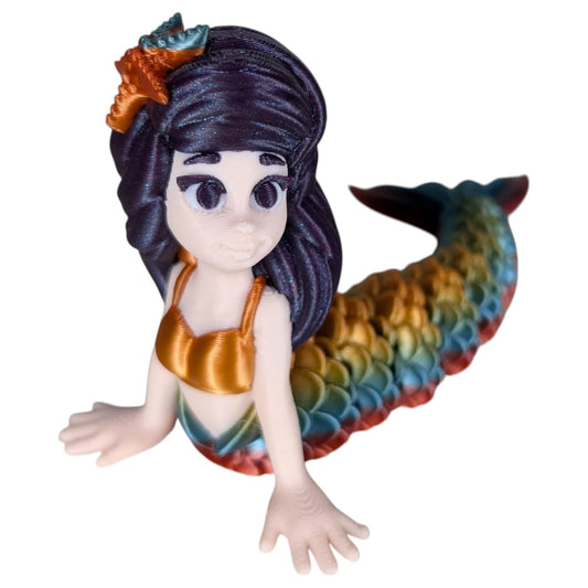 Articulated Mermaid Figurine – Stress Relief Desk Toy – 3D Printed Collectible for Teens & Adults – 3D Printed in Canada