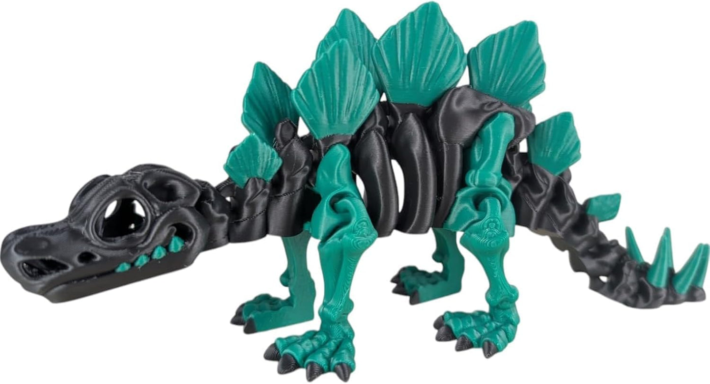 Articulated Skeleton Stegosaurus Figurine – Venom Abyss – Prehistoric Collectible & Stress Relief Toy for Teens & Adults – 3D Printed in Canada