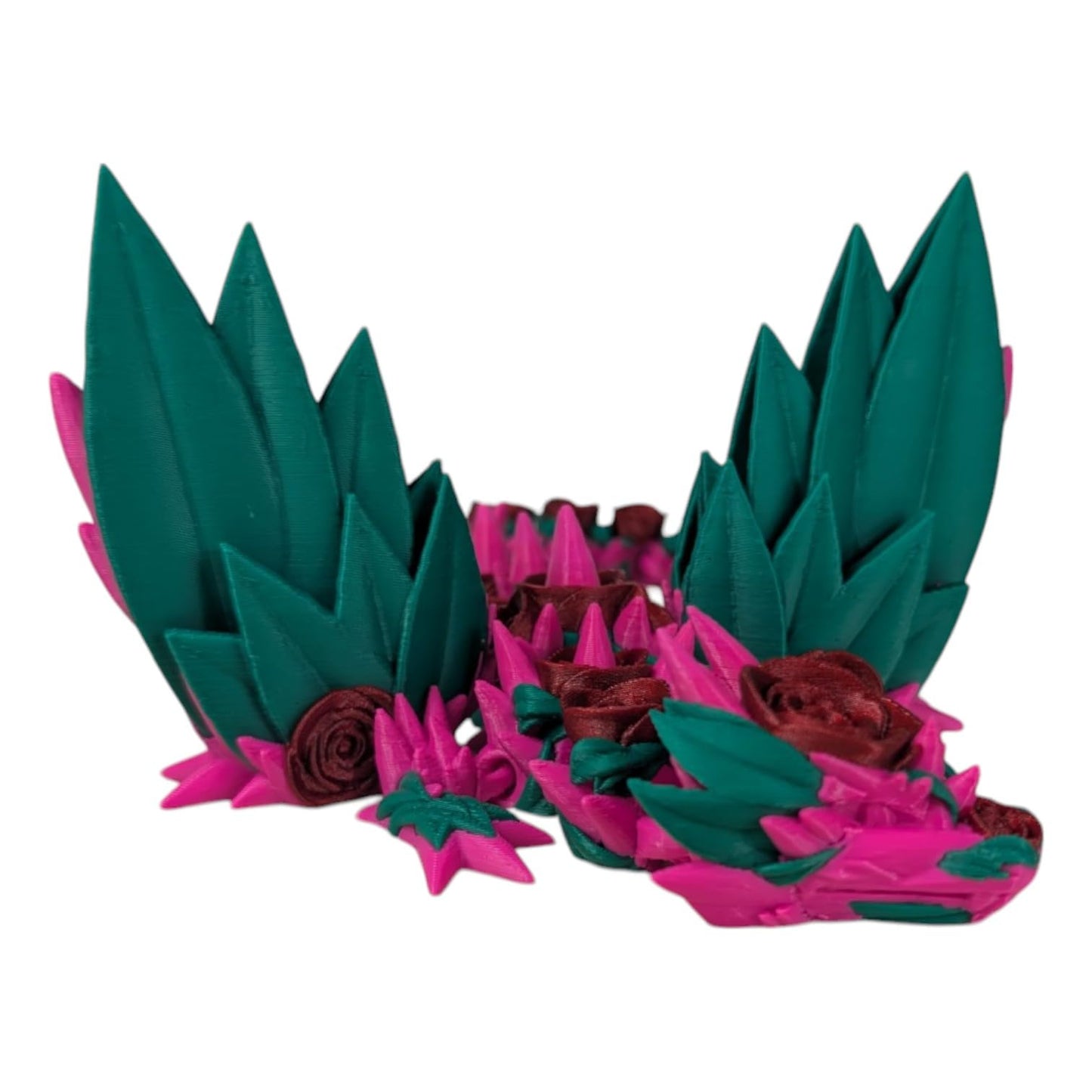 Articulated RoseWing Dragon Figurine – Poseable Desk Toy, Fidget Stress Relief, Fantasy Collectible for Teens & Adults - Made in Canada