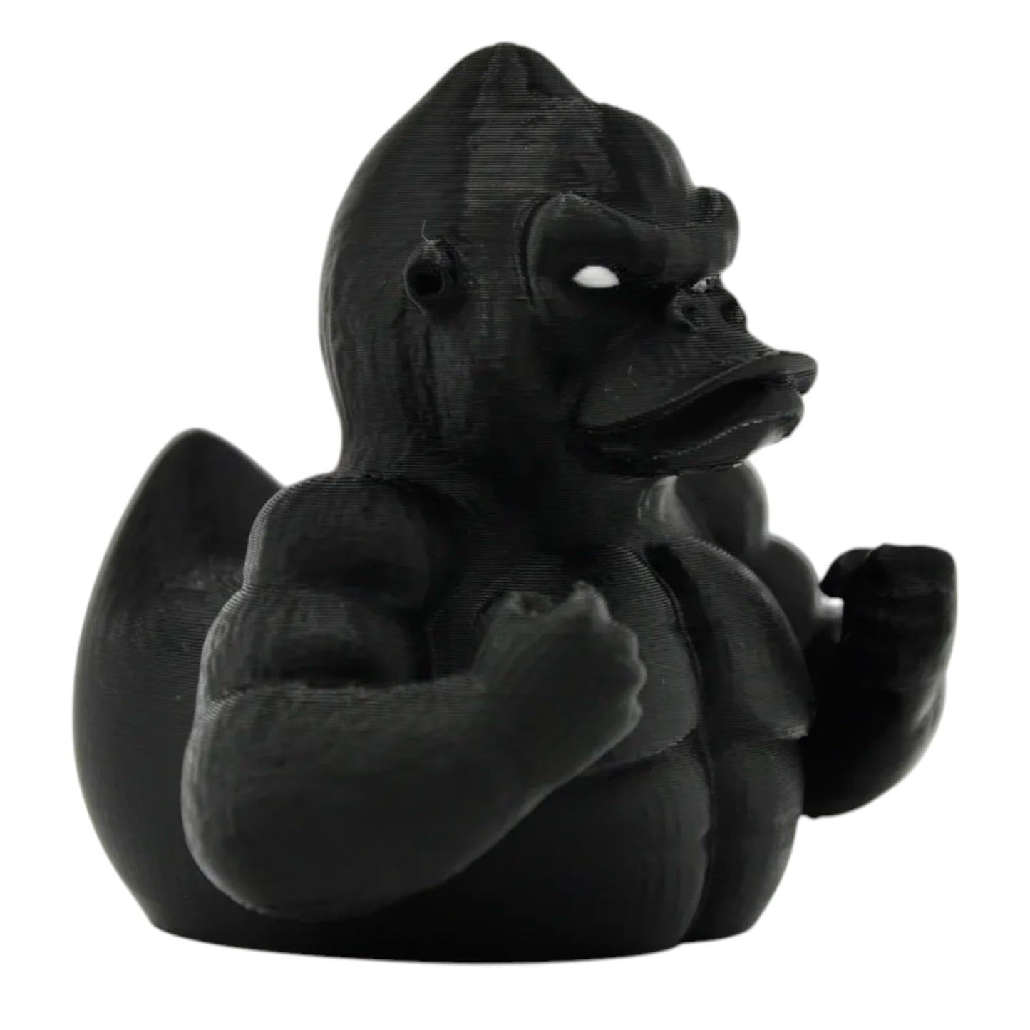 Mighty Gorilla Duck Figurine - Collectible Black Rubber Duck - Muscle Ape Duck for Shelf Display, Desk Decor - Ducks for Jeeps - Unique Novelty Duck Gift for Home, Office, Car - 3D Printed in Canada