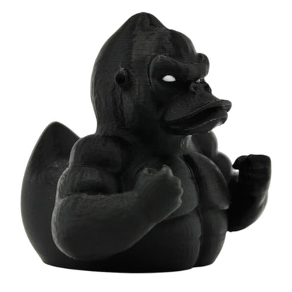 Mighty Gorilla Duck Figurine - Collectible Black Rubber Duck - Muscle Ape Duck for Shelf Display, Desk Decor - Ducks for Jeeps - Unique Novelty Duck Gift for Home, Office, Car - 3D Printed in Canada