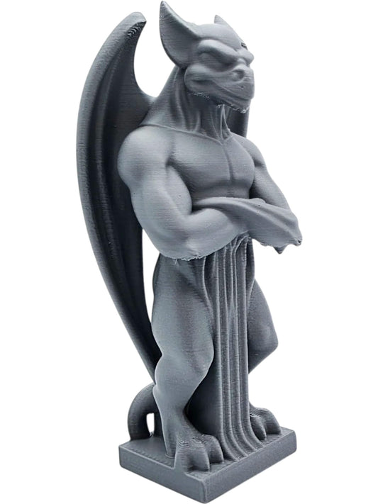 Silent Protector Gargoyle Statue – Gothic Mythical Creature Figurine for Desk, Shelf, or Entryway Display – 3D Printed in Canada