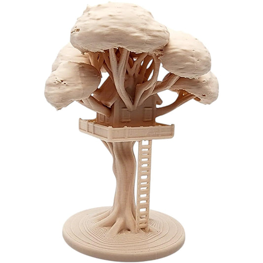 Treehouse Miniature – Whimsical 3D Printed Tree House Sculpture for Fairy Gardens, Tabletop Displays, or Woodland Decor – 3D Printed in Canada