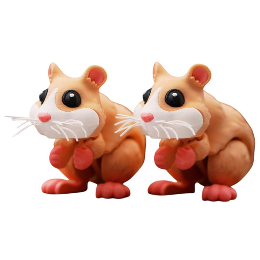 Articulated Flexy Hamster Figurine – Desk Fidget for Teens & Adults – Stress Relief & Collectible – 3D Printed in Canada