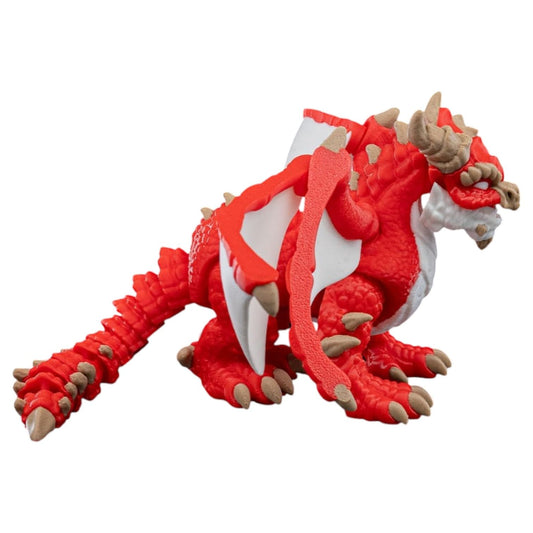 Elemental Dragon Figurine – Red & White Fantasy Monster Collectible with Horns and Wings for Teens & Adults – 3D Printed in Canada