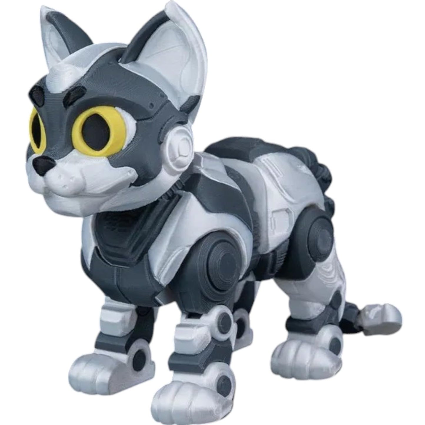 C-47 “ShadowProwler” Articulated Robot Cat Figurine – Posable Fidget Desk Pet for Teens & Adults – Cyberpunk Mech Aesthetic, 3D Printed Toy Display Model – 3D Printed in Canada