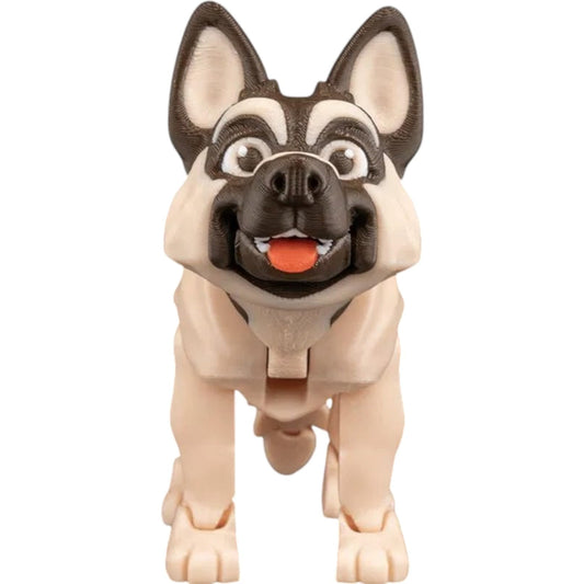 Jerry The German Shepherd Articulated Figurine – Poseable Dog Fidget Collectible for Desk or Shelf Display – 3D Printed in Canada