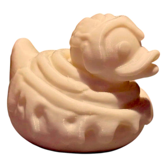 Cinnamon Roll Duck Figurine – Cute Dessert-Inspired Rubber Duck Collectible for Desk or Shelf Display – 3D Printed in Canada
