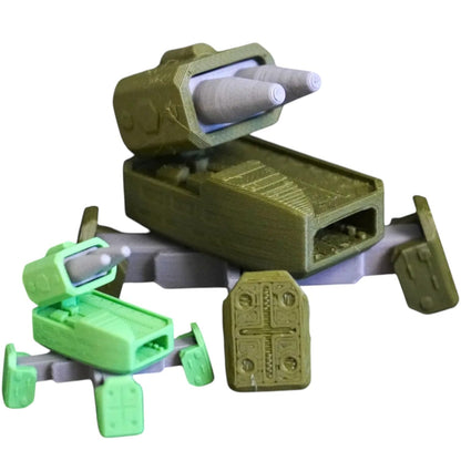 Carrier Tank Model Kit by Kitcrafters – Heavy Support Mech with 10 Moving Joints – Modular Cargo Bot for Sci-Fi Displays & Dioramas – 3D Printed in Canada