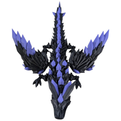 Articulated CrystalWing Dragon Figurine – Dragonstone Abyss – Desk Fidget for Teens & Adults – Stress Relief & Collectible – 3D Printed in Canada