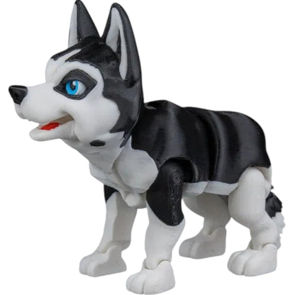 Maya The Husky – Articulated 3D Printed Husky Dog Figure for Desk, Display, or Fidget Play – Realistic Cute Wolf Pup Style for Teens & Adults – 3D Printed in Canada