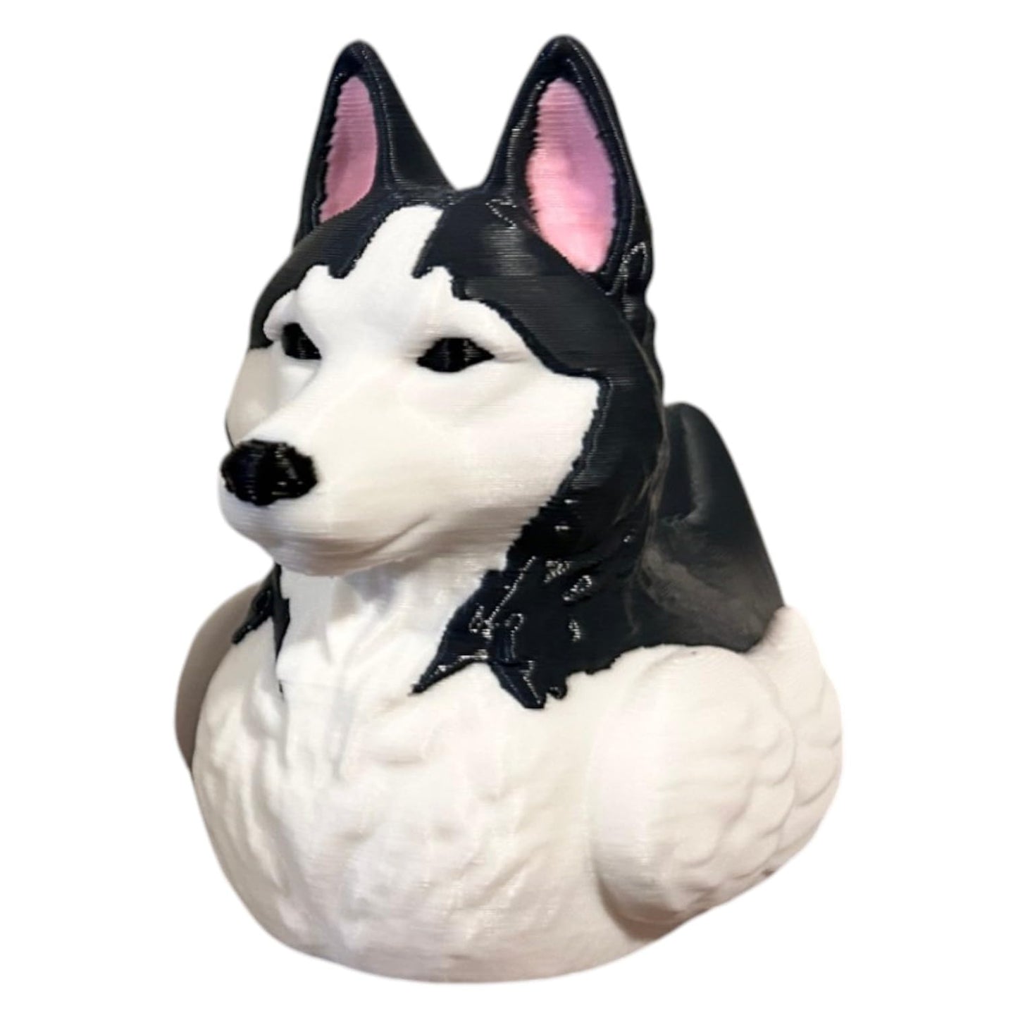 Siberian Husky Duck Figurine – Husky-Duck Hybrid with Pointed Ears & Arctic Coat – Funny Collectible Gift for Dog Lovers & Sled Dog Fans – 3D Printed in Canada