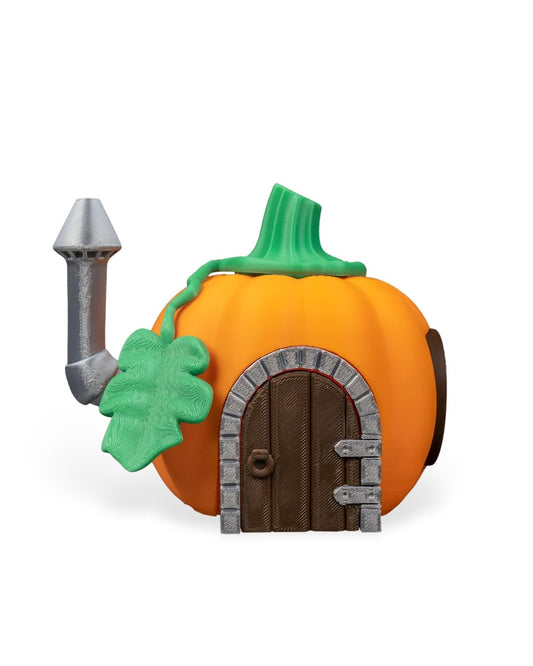 Enchanted Pumpkin Fairy House – Whimsical Fall Décor for Garden or Shelf – Miniature Cottage – 3D Printed in Canada