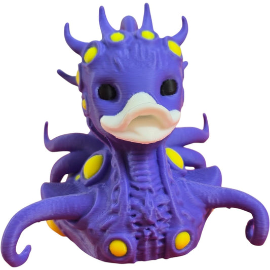 Quackthulhu Duck Figurine – Lovecraftian Tentacle Duck for Horror & Mythos Fans – Octopus Duck Hybrid Desk Decor – Fidget Display Figure – 3D Printed in Canada