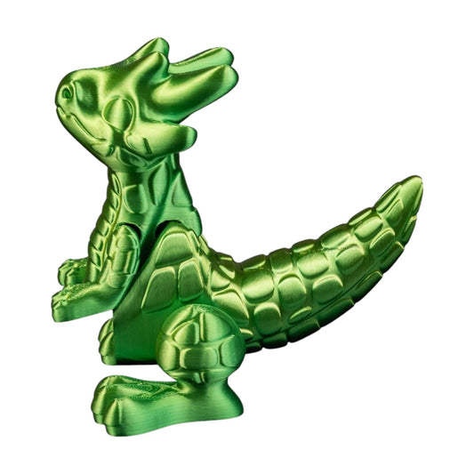 Baby Drake Dragon Figurine – Articulated Fantasy Collectible for Desk or Shelf Display – Metallic Green Finish – 3D Printed in Canada