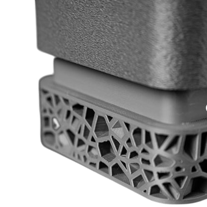 Modern Square Planter Pot with Geometric Mesh Base – Matte Black Finish for Indoor Plants & Contemporary Home Decor – 3D Printed in Canada