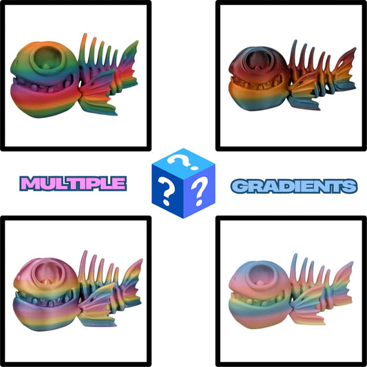 Skeleton Fish Articulating Figurine – Eco-Friendly PLA – Unique Desk Accessory & Stress Relief Toy for Teens & Adults – 3D Printed in Canada