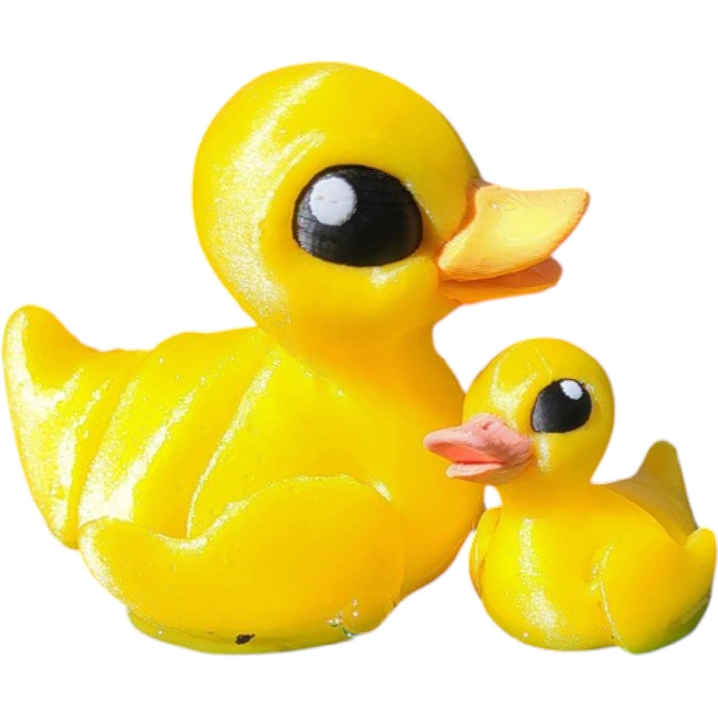 Tiny Duck Figurine – Cute Yellow Duck with Baby Duckling – Adorable Collectible Desk Buddy & Pond Décor – for Teens & Adults – 3D Printed in Canada