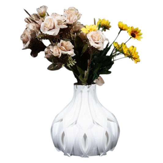 Linseshort Vase – Modern 3D Decorative Flower Holder for Home or Office – Elegant Petal-Inspired Design – 3D Printed in Canada