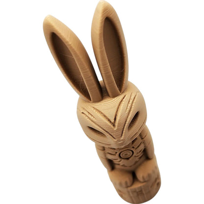 Bunny Totem Pole – Wood-Look Rabbit Figurine Totem Made from PLA with Wood – 3D Printed in Canada