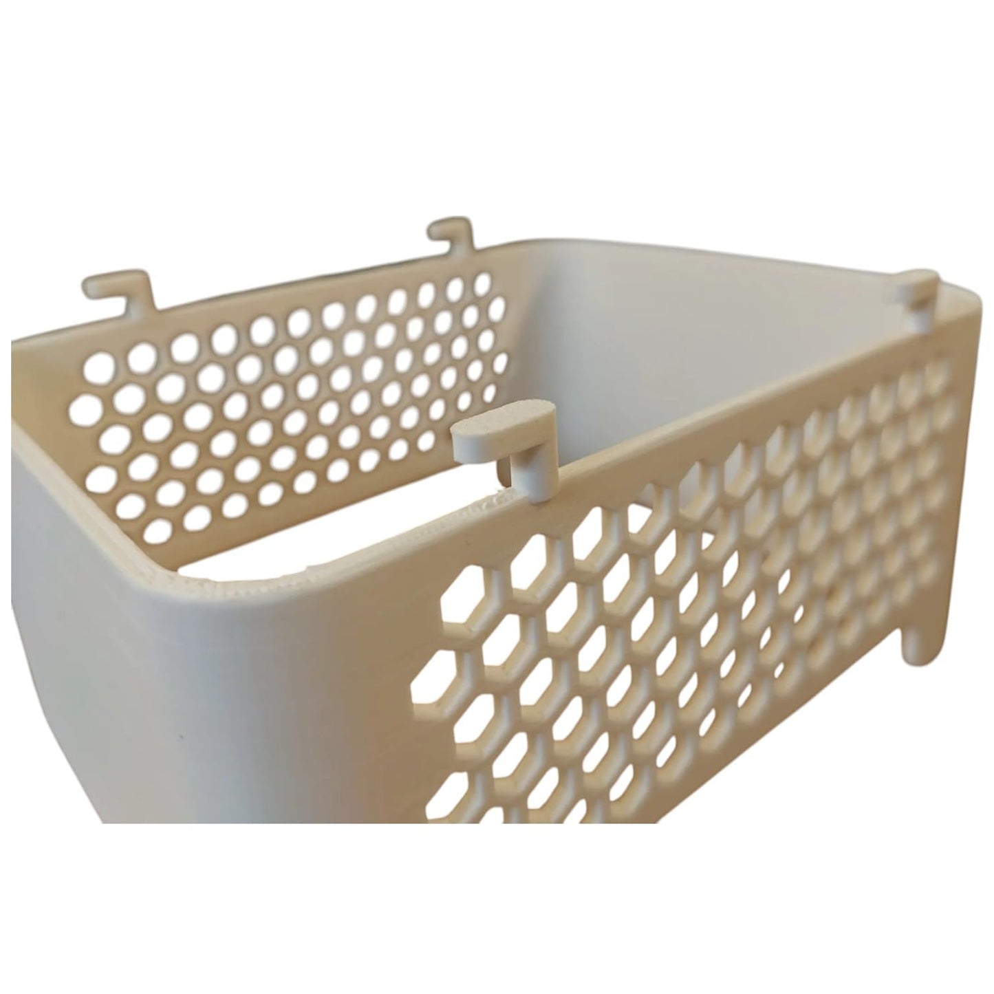Pegboard Double-Shelf Organizer for IKEA SKÅDIS – Hex Grid Storage Basket for Plants, Decor, and Desk Items – 3D Printed in Canada