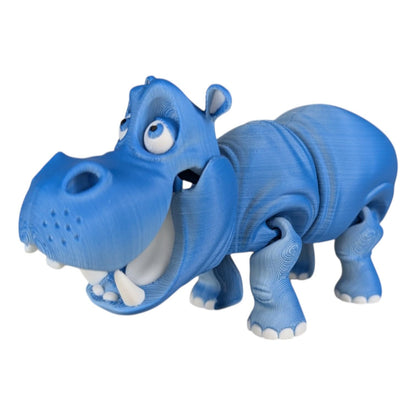 Articulated Hippo Figurine – Whimsical Desk Fidget for Teens & Adults – Stress Relief & Collectible – 3D Printed in Canada