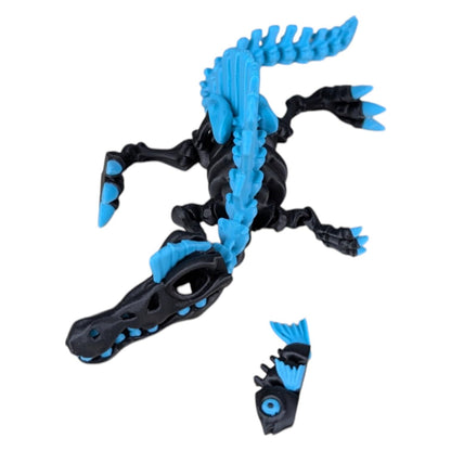 Skeleton Spinosaurus – Articulating Dinosaur Figurine – Prehistoric Collectible – 3D Printed in Canada (Abyssal Glacier)