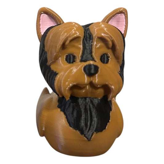 Yorkshire Terrier Duck Figurine – Cute Yorkie-Inspired Rubber Duck Dog Hybrid Decor, Desk Companion or Gift for Dog Lovers – 3D Printed in Canada
