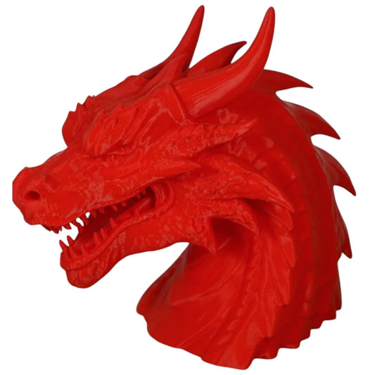 Dragon Headphone Stand – Fierce Fantasy Gaming Desk Accessory for Headset Display & Storage – Red Dragon Skull Holder for Gamers & Collectors – 3D Printed in Canada