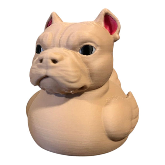 Bulldog Duck Figurine – Hilarious Rubber Duck Bulldog Hybrid for Dog Lovers, Unique Gift or Shelf Decor Accent – 3D Printed in Canada