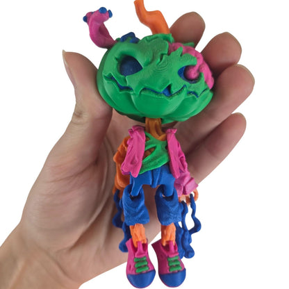 Rotten Pumpkin Boy Figurine – Creepy Halloween Zombie Style Collectible Figure for Display, Fidgeting & Desk Decor – 3D Printed in Canada