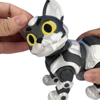 C-47 “ShadowProwler” Articulated Robot Cat Figurine – Posable Fidget Desk Pet for Teens & Adults – Cyberpunk Mech Aesthetic, 3D Printed Toy Display Model – 3D Printed in Canada
