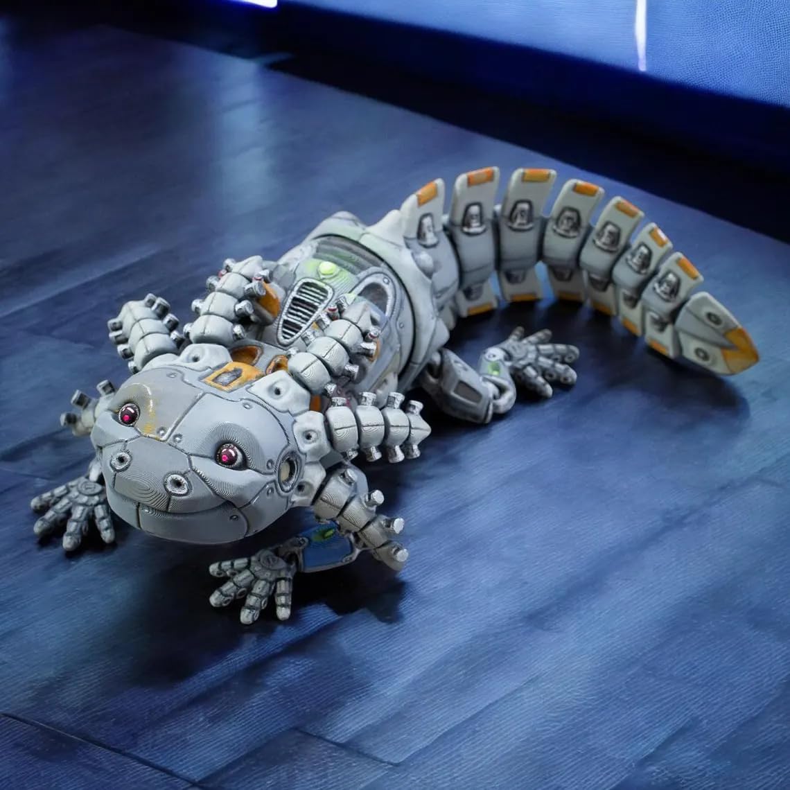 Articulated RoboLotl Figurine – Interactive 3D Printed Robot Axolotl – Futuristic Collectible for Teens & Adults – 3D Printed in Canada